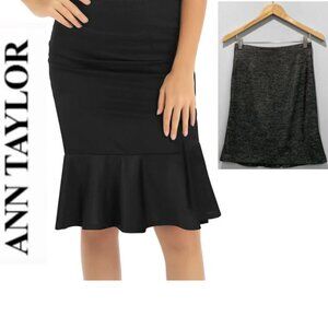 Ann Taylor Charcoal Grey Wool Soft Skirt